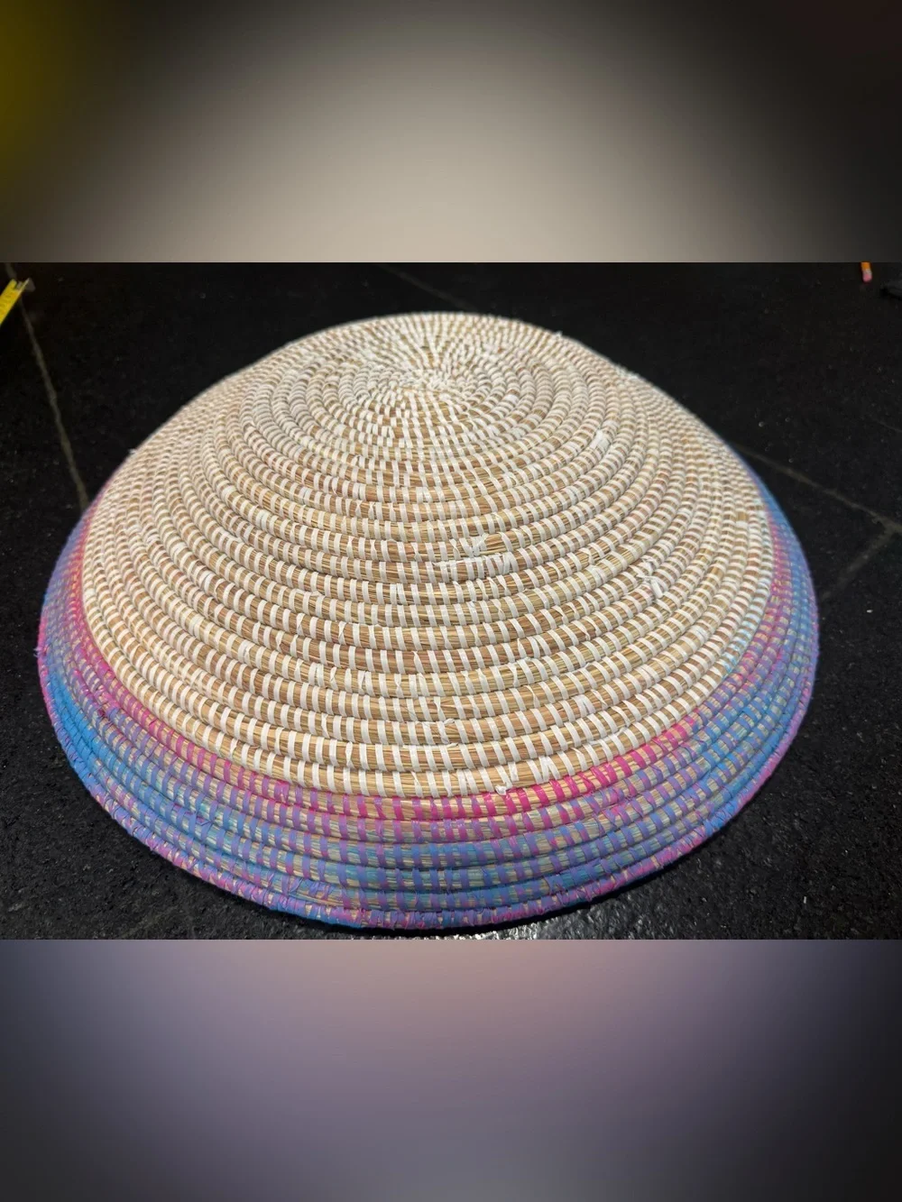 Beautiful large 18.5-inch handwoven  basket, wall hanging